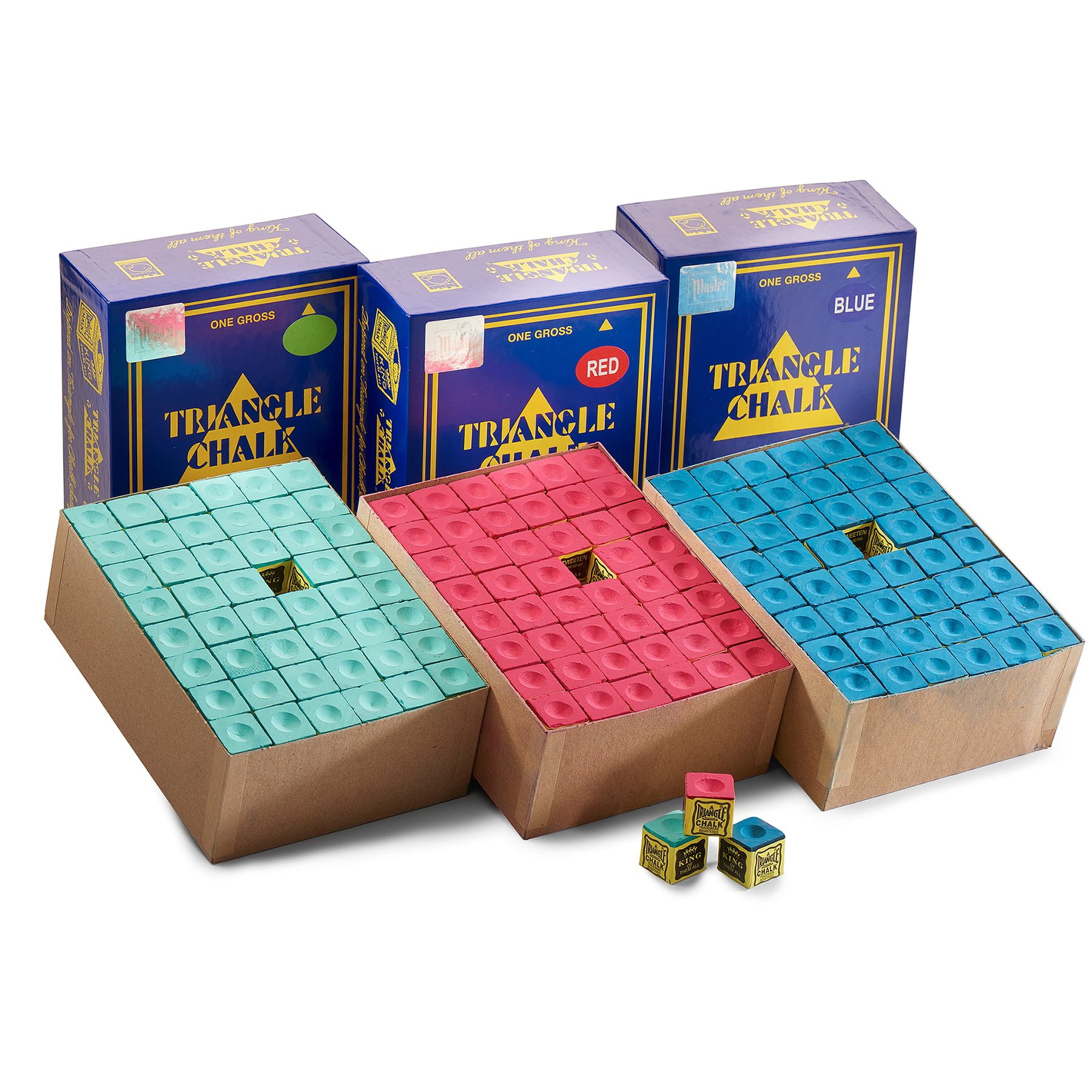 2 blocks pcs of genuine blue triangle snooker and pool tip chalk by tweetens usa 