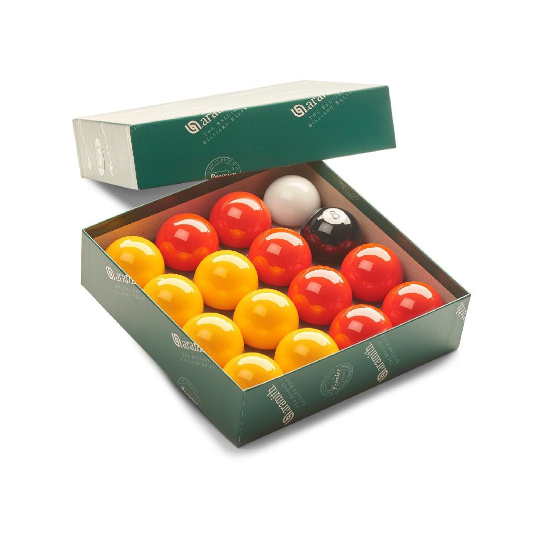 WITH BALL TRAY** REDS & YELLOWS 2 POOL BALLS STANDARD SIZE 